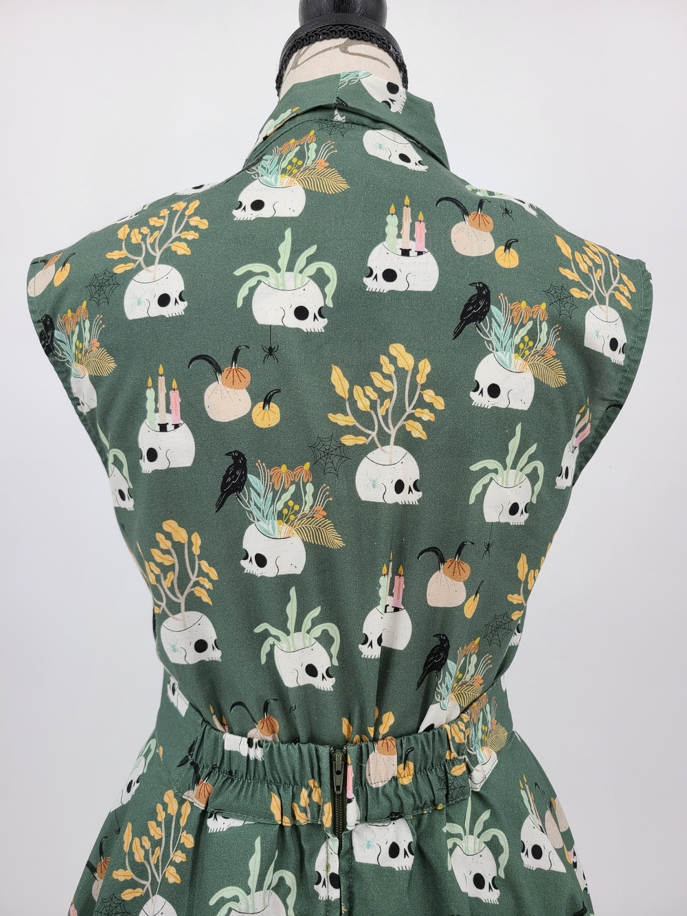 Retrolicious 100% Cotton Skull Candle Blouse And Mini Skirt Set Size XS - Picture 9 of 16